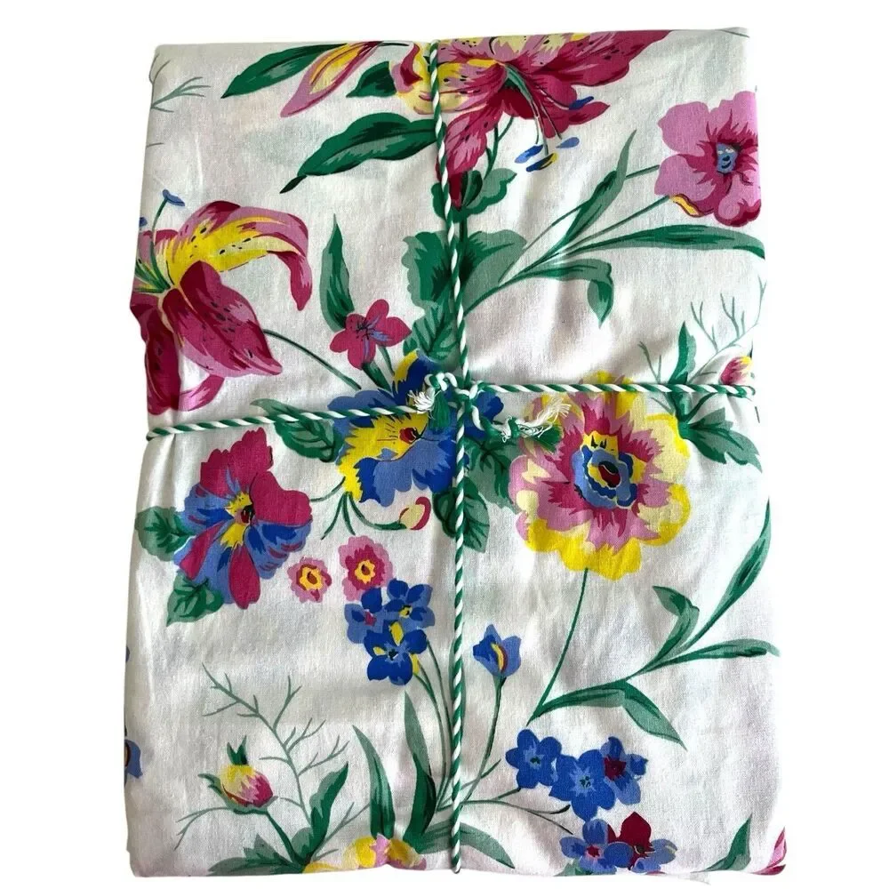 April Cornell Lillianna Floral Tablecloth 60x102 Colorful 12 Cloth Napkins 13 PC